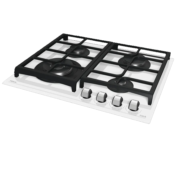 Profissional Industrial Placa Gás TEKA GZC 64320 XBA WH | 4 Zonas, Cristal Branco