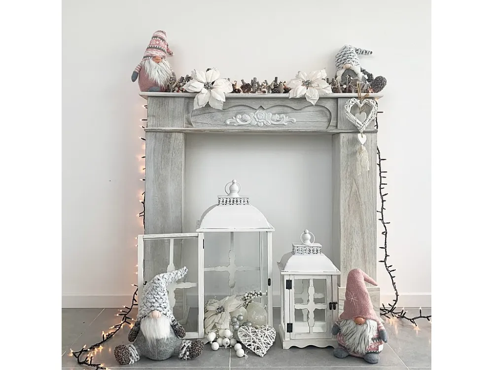 Gnomo Decorativo Ideia de Presente em Tecido Cinzento 35x16x24 (À Prova de Intempéries)