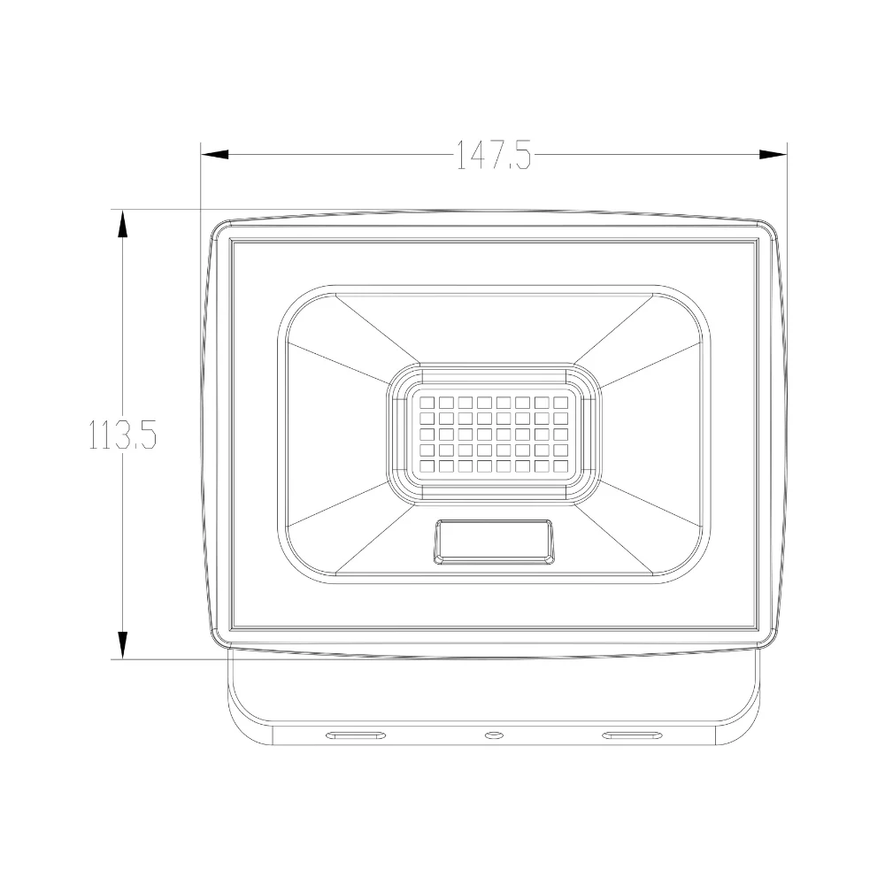 Luminária de Parede Externa Projetor Exterior FL7 Preto 30W 2700lm IP65 LED7