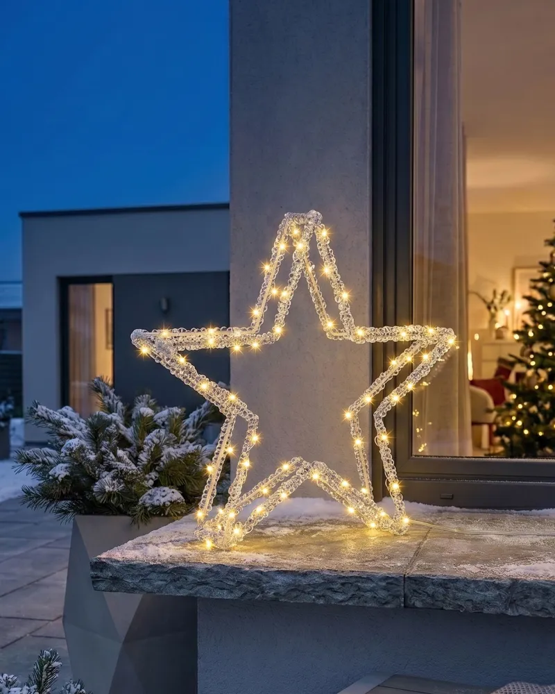Outdoor LED Decoration Star 31 cm Branco SIMO com Grau de Proteção IP67