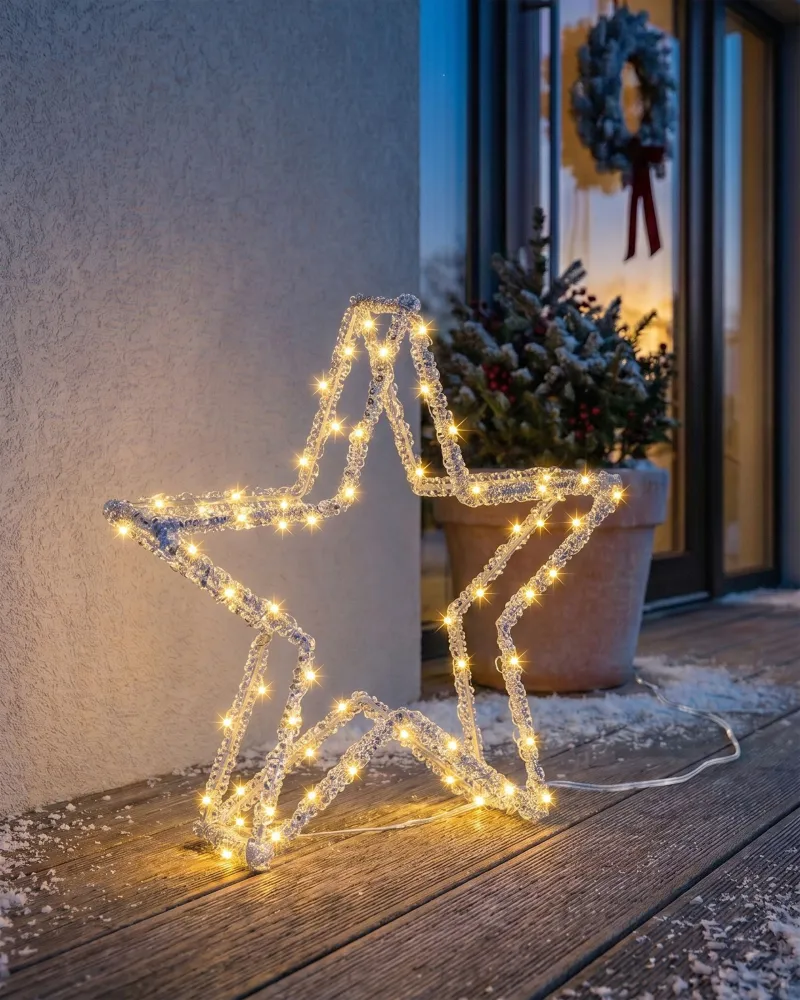 Outdoor LED Decoration Star 31 cm Branco SIMO com Grau de Proteção IP67