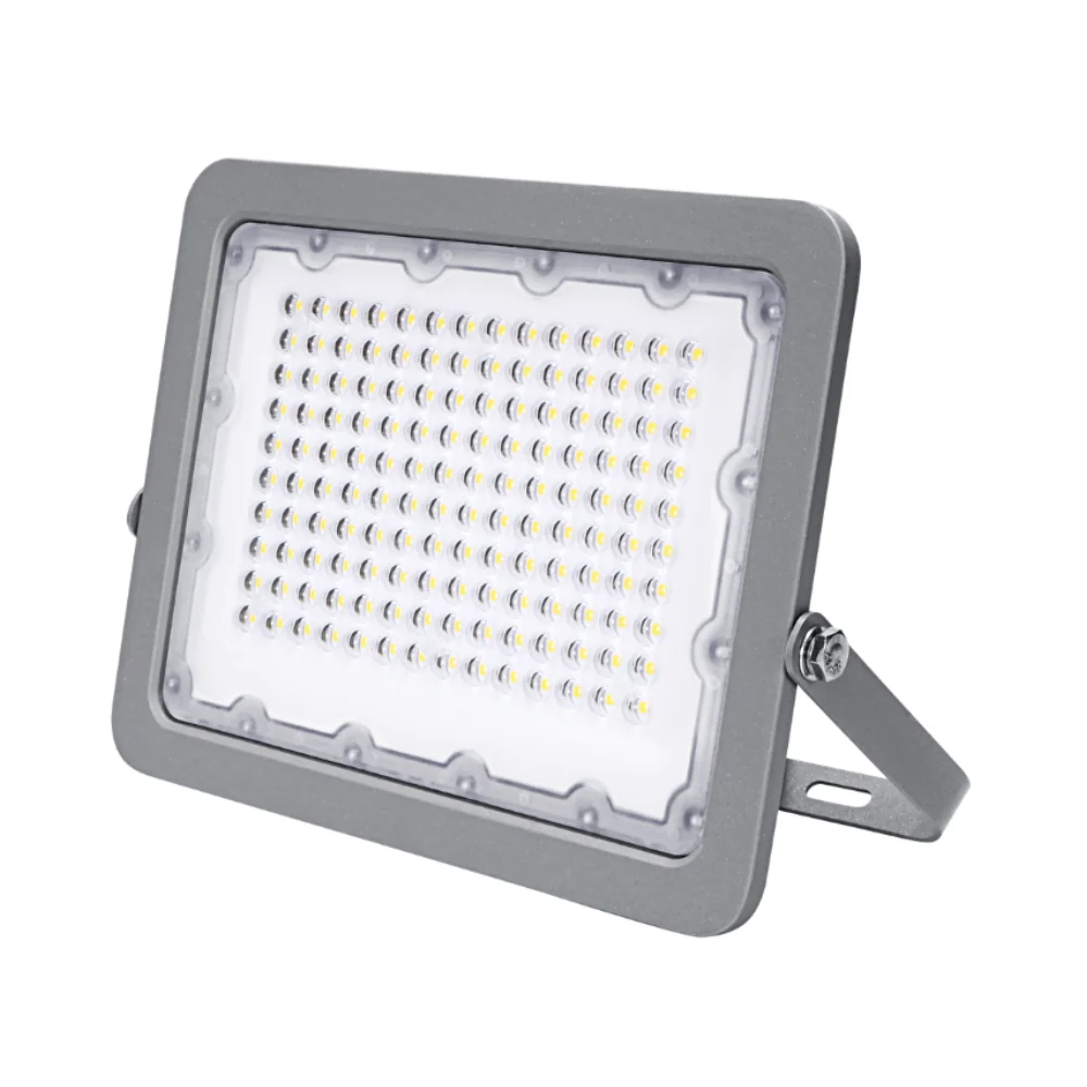 PROJETOR LED EXTERIOR FL9 CINZA 100W 9000LM IP65 LED7 para Fachada