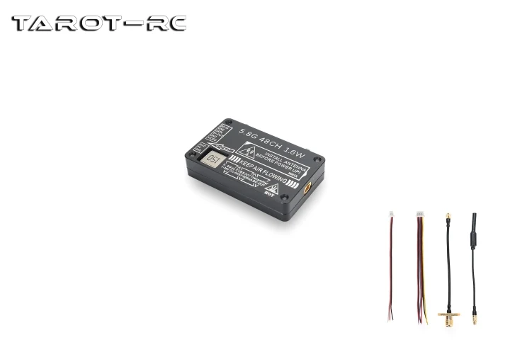 Tarot 5.8G 1.6W 48CH VTX - Transmissor de vídeo de imagem ajustável de 25mW/400mW/800mW/1600mW Cabo 5 Metros